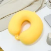 Solid-colored portable travel pillow for both men and women, simple and plain latex sleeping wonder, soft and slow rebound headrest wholesale details Picture